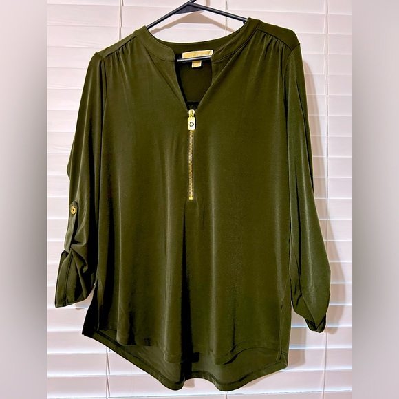 Michael Kors top. Hunter green, medium, like new, wore once. - Picture 1 of 3